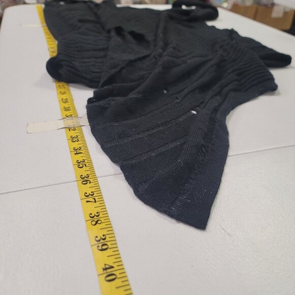 Eileen Fisher Womens Merino Wool Open Ribbed Cardigan Size L Black Layer Witchy - Picture 9 of 11